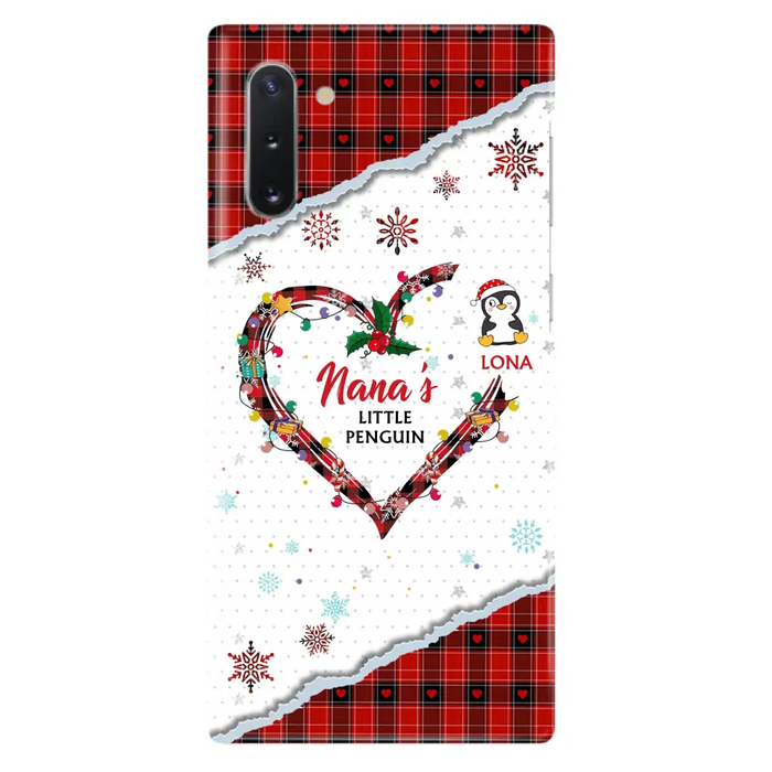 Personalized Christmas Nana Phone Case - Gift Idea For Grandma - Upto 10 Penguins -  Case For iPhone/Samsung