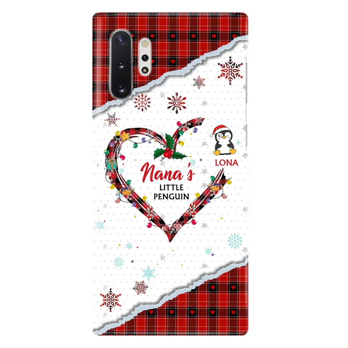 Personalized Christmas Nana Phone Case - Gift Idea For Grandma - Upto 10 Penguins -  Case For iPhone/Samsung