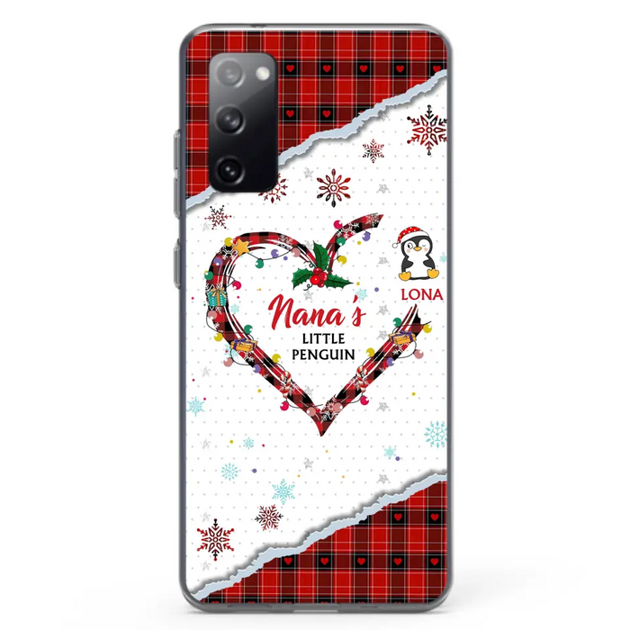 Personalized Christmas Nana Phone Case - Gift Idea For Grandma - Upto 10 Penguins -  Case For iPhone/Samsung