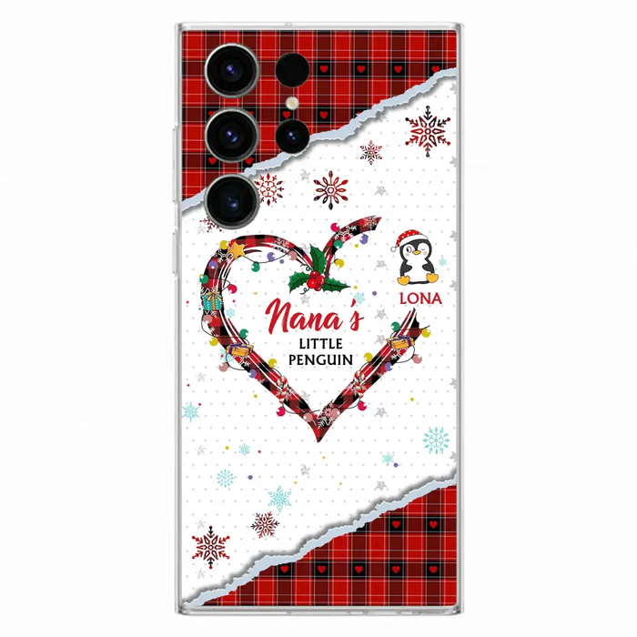 Personalized Christmas Nana Phone Case - Gift Idea For Grandma - Upto 10 Penguins -  Case For iPhone/Samsung