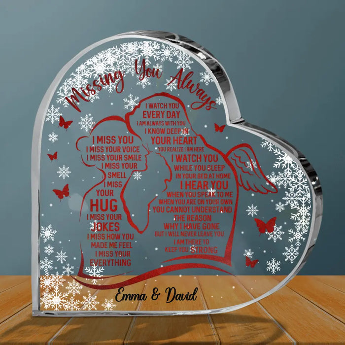 Personalized Couple Crystal Heart - Memorial Gift Idea For Couple - Missing You Always
