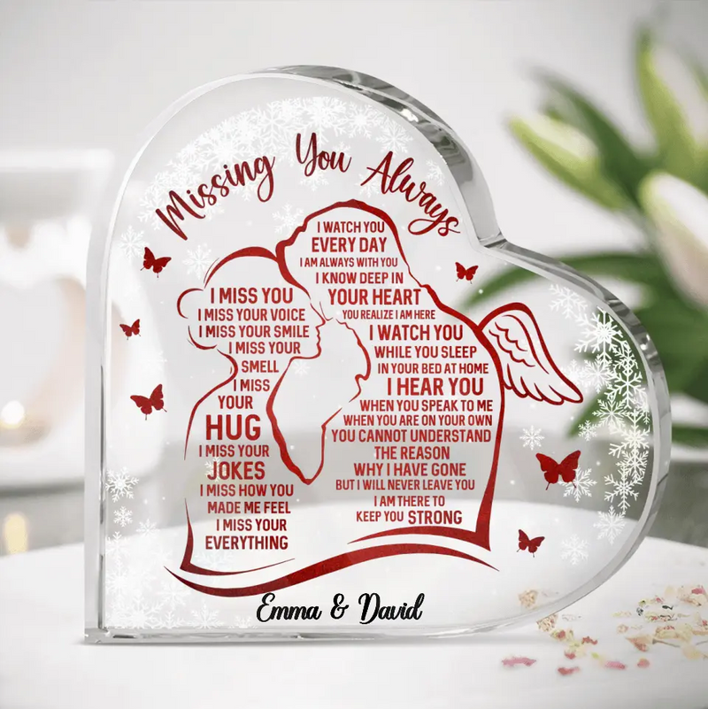 Personalized Couple Acrylic Plaque - Memorial Gift Idea For Couple - Missing You Always