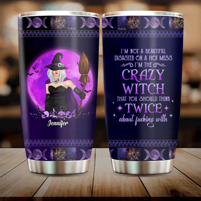 Personalized Witch Tumbler/Wine Tumbler - Gift Idea For Halloween/Witch Lovers - I'm The Crazy Witch