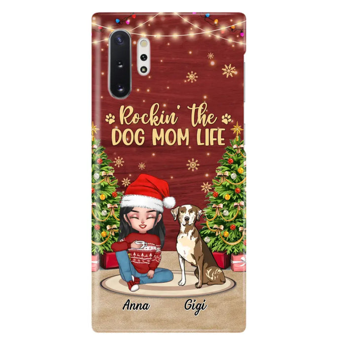 Custom Personalized Dog Mom iPhone/ Samsung Case - Christmas Gift Idea For Dogs Lovers - Upto 4 Dogs - Rockin' The Dog Mom Life