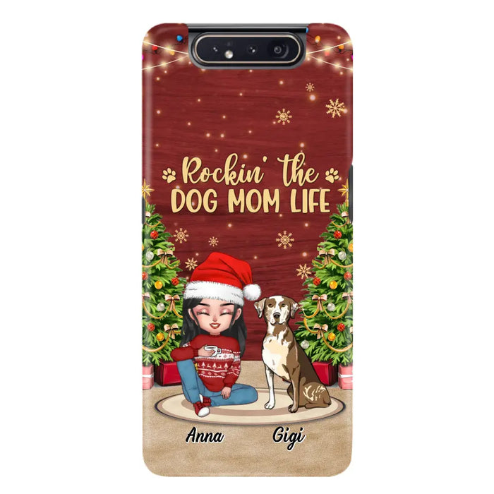 Custom Personalized Dog Mom iPhone/ Samsung Case - Christmas Gift Idea For Dogs Lovers - Upto 4 Dogs - Rockin' The Dog Mom Life