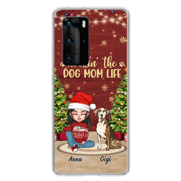 Custom Personalized Dog Mom Phone Case - Christmas Gift Idea For Dogs Lovers - Upto 4 Dogs - Rockin' The Dog Mom Life - Case For Xiaomi/ Oppo/ Huawei