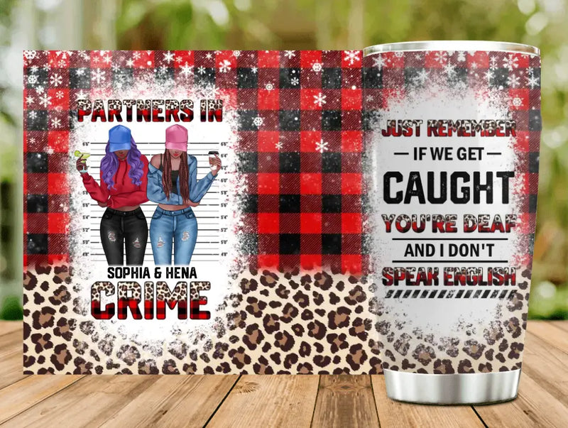 Personalized Besties Tumbler - Christmas Gift Idea For Friends - Partners In Crime