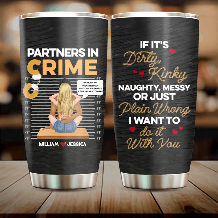 Custom Personalized Couple Tumbler - Gift Idea For Couple/Valentines Day - Partners In Crime