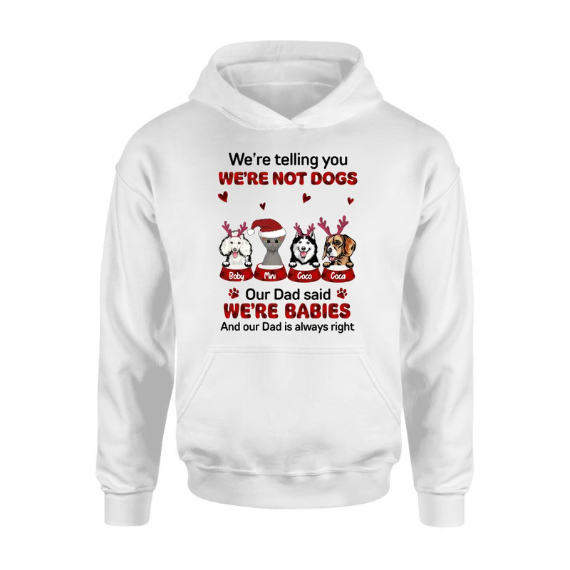 Personalized Pet Shirt/Hoodie - Gift Idea For Pet Lovers - Up to 4 Pets/Cats/Dogs - We're Telling You We're Not Dogs