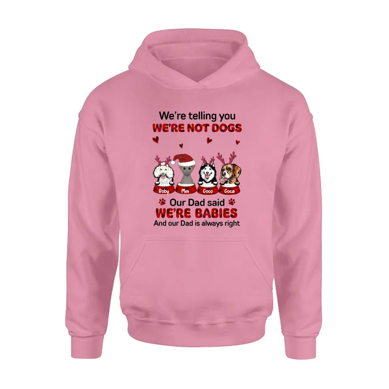 Personalized Pet Shirt/Hoodie - Gift Idea For Pet Lovers - Up to 4 Pets/Cats/Dogs - We're Telling You We're Not Dogs