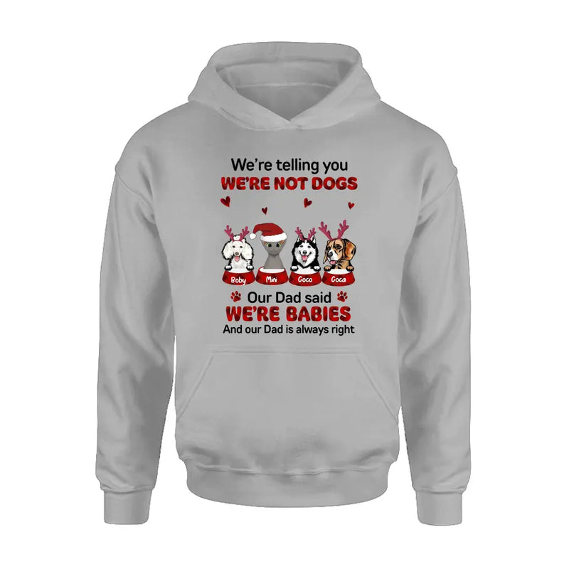 Personalized Pet Shirt/Hoodie - Gift Idea For Pet Lovers - Up to 4 Pets/Cats/Dogs - We're Telling You We're Not Dogs