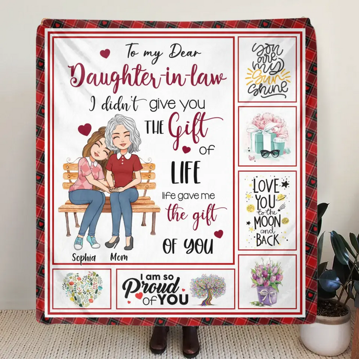 Custom Personalized Mom & Daughter Quilt/Single Layer Fleece Blanket - Best Gift Idea For Daughter-To My Dear Daughter-In-Laws