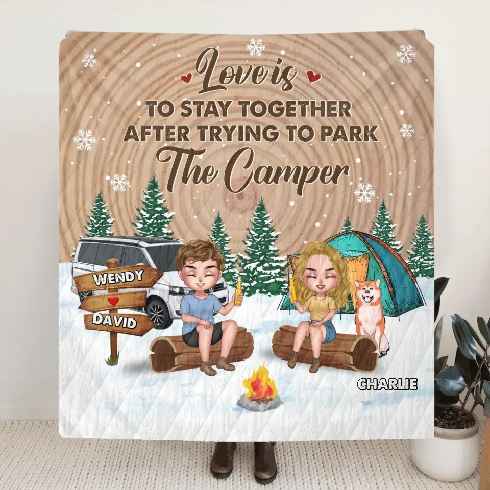 Personalized Camping Quilt/Single Layer Fleece Blanket Gift Idea For — CusGifts