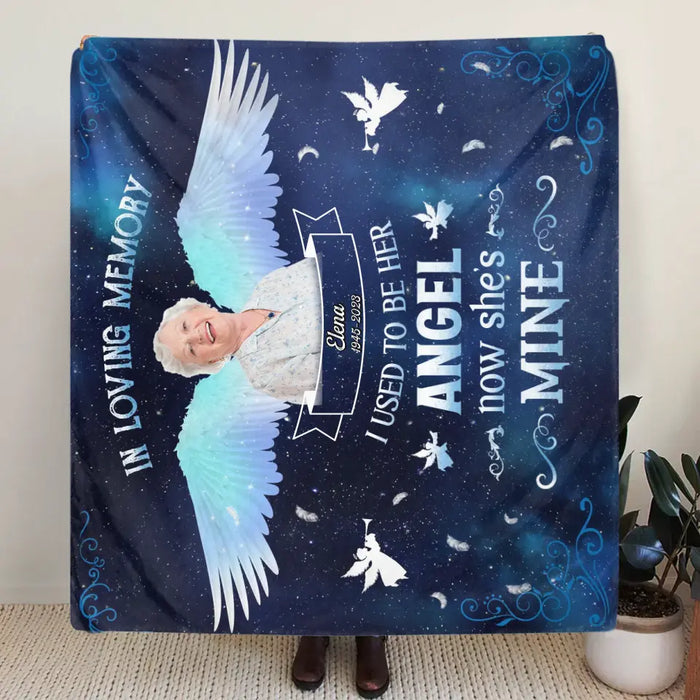 Custom Personalized Memorial Photo Single Layer Fleece Blanket - Memorial Gift Idea For Family Member - In Loving Memory