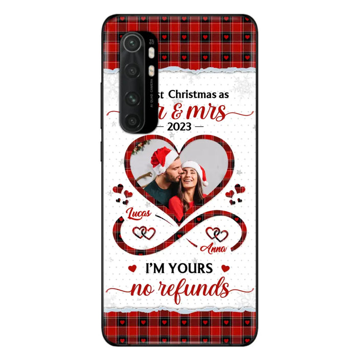 Custom Personalized Couple Photo Phone Case - Christmas Gift Idea For Couple/ Him/ Her - Our 1st Christmas As Mr & Mrs - Case For Oppo/ Xiaomi/ Huawei