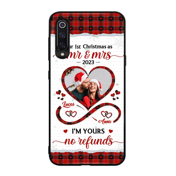 Custom Personalized Couple Photo Phone Case - Christmas Gift Idea For Couple/ Him/ Her - Our 1st Christmas As Mr & Mrs - Case For Oppo/ Xiaomi/ Huawei