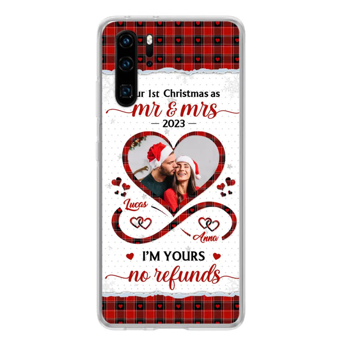 Custom Personalized Couple Photo Phone Case - Christmas Gift Idea For Couple/ Him/ Her - Our 1st Christmas As Mr & Mrs - Case For Oppo/ Xiaomi/ Huawei