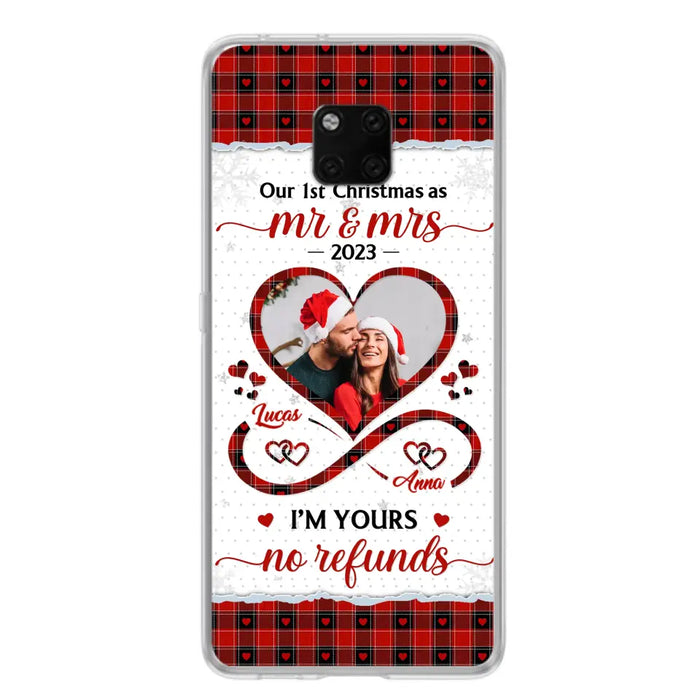 Custom Personalized Couple Photo Phone Case - Christmas Gift Idea For Couple/ Him/ Her - Our 1st Christmas As Mr & Mrs - Case For Oppo/ Xiaomi/ Huawei