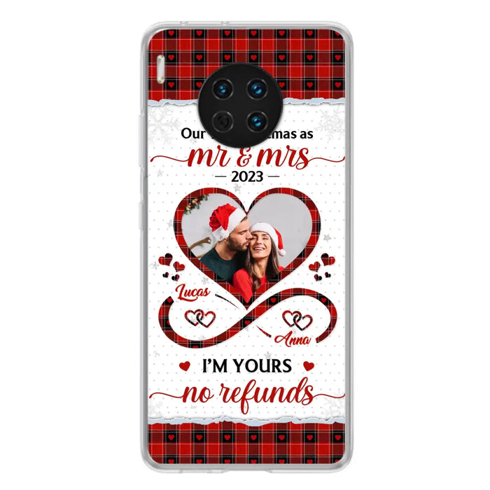 Custom Personalized Couple Photo Phone Case - Christmas Gift Idea For Couple/ Him/ Her - Our 1st Christmas As Mr & Mrs - Case For Oppo/ Xiaomi/ Huawei