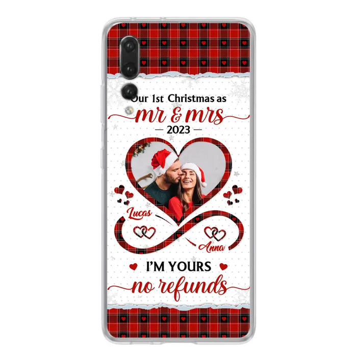 Custom Personalized Couple Photo Phone Case - Christmas Gift Idea For Couple/ Him/ Her - Our 1st Christmas As Mr & Mrs - Case For Oppo/ Xiaomi/ Huawei