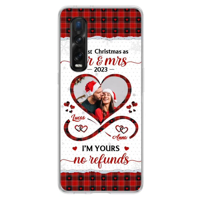 Custom Personalized Couple Photo Phone Case - Christmas Gift Idea For Couple/ Him/ Her - Our 1st Christmas As Mr & Mrs - Case For Oppo/ Xiaomi/ Huawei