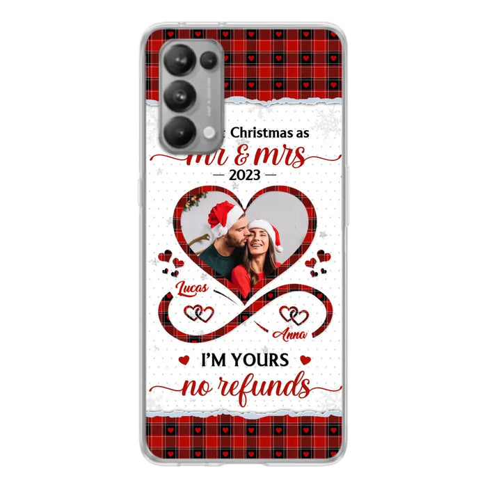 Custom Personalized Couple Photo Phone Case - Christmas Gift Idea For Couple/ Him/ Her - Our 1st Christmas As Mr & Mrs - Case For Oppo/ Xiaomi/ Huawei