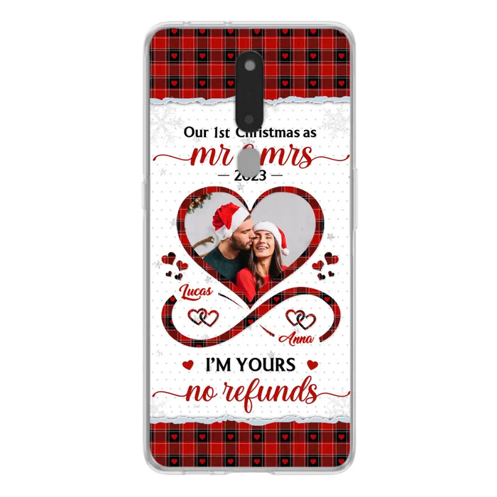 Custom Personalized Couple Photo Phone Case - Christmas Gift Idea For Couple/ Him/ Her - Our 1st Christmas As Mr & Mrs - Case For Oppo/ Xiaomi/ Huawei