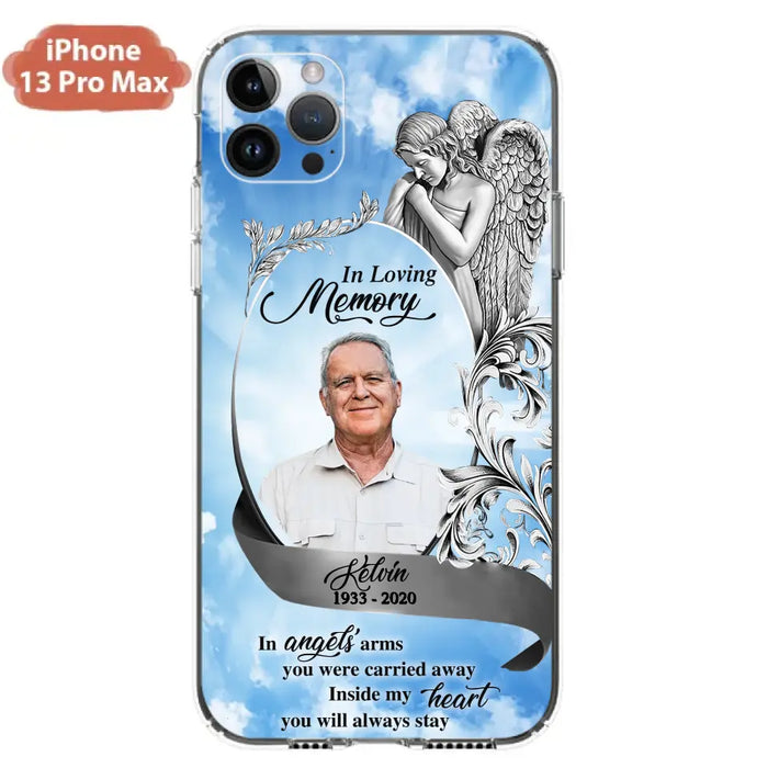 Custom Personalized Memorial Photo Phone Case - Memorial Gift Idea for Family - Inside My Heart You Will Always Stay - Case For iPhone/Samsung