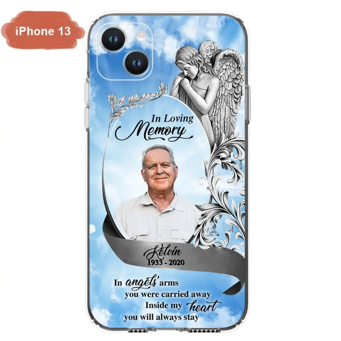 Custom Personalized Memorial Photo Phone Case - Memorial Gift Idea for Family - Inside My Heart You Will Always Stay - Case For iPhone/Samsung