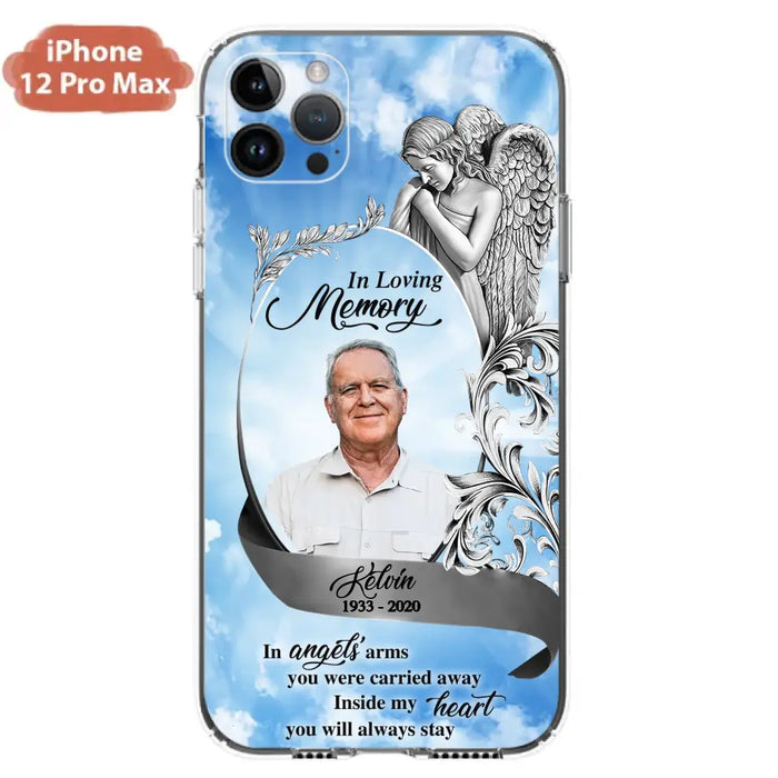 Custom Personalized Memorial Photo Phone Case - Memorial Gift Idea for Family - Inside My Heart You Will Always Stay - Case For iPhone/Samsung