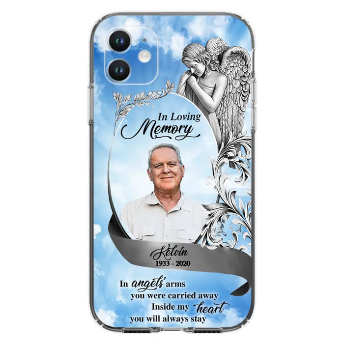 Custom Personalized Memorial Photo Phone Case - Memorial Gift Idea for Family - Inside My Heart You Will Always Stay - Case For iPhone/Samsung