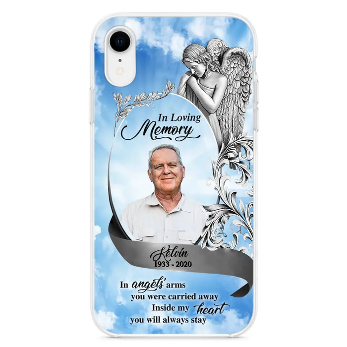 Custom Personalized Memorial Photo Phone Case - Memorial Gift Idea for Family - Inside My Heart You Will Always Stay - Case For iPhone/Samsung