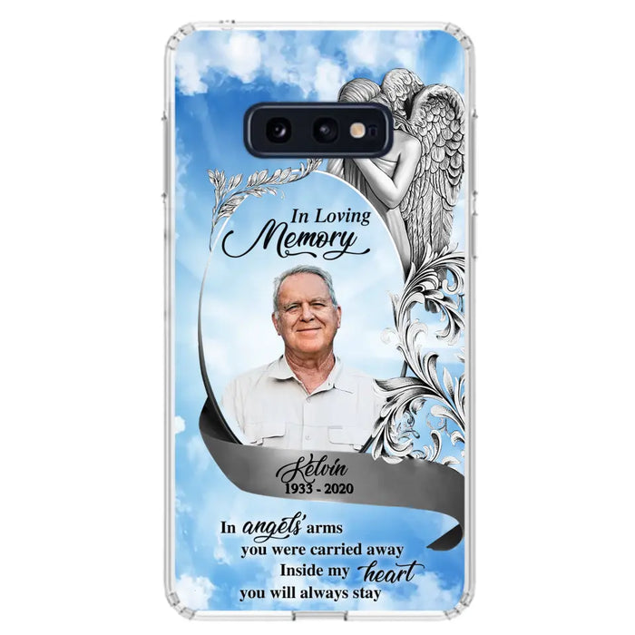 Custom Personalized Memorial Photo Phone Case - Memorial Gift Idea for Family - Inside My Heart You Will Always Stay - Case For iPhone/Samsung