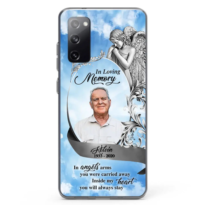 Custom Personalized Memorial Photo Phone Case - Memorial Gift Idea for Family - Inside My Heart You Will Always Stay - Case For iPhone/Samsung