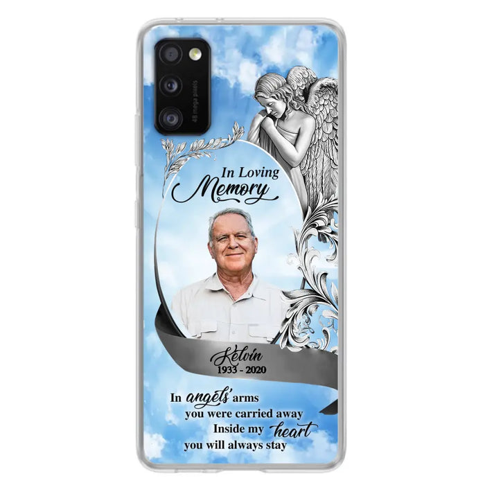 Custom Personalized Memorial Photo Phone Case - Memorial Gift Idea for Family - Inside My Heart You Will Always Stay - Case For iPhone/Samsung