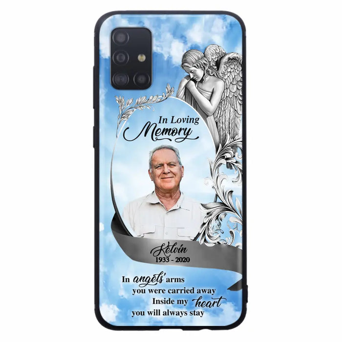 Custom Personalized Memorial Photo Phone Case - Memorial Gift Idea for Family - Inside My Heart You Will Always Stay - Case For iPhone/Samsung