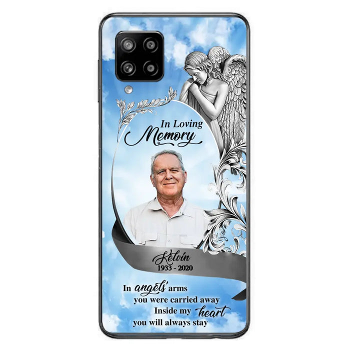 Custom Personalized Memorial Photo Phone Case - Memorial Gift Idea for Family - Inside My Heart You Will Always Stay - Case For iPhone/Samsung