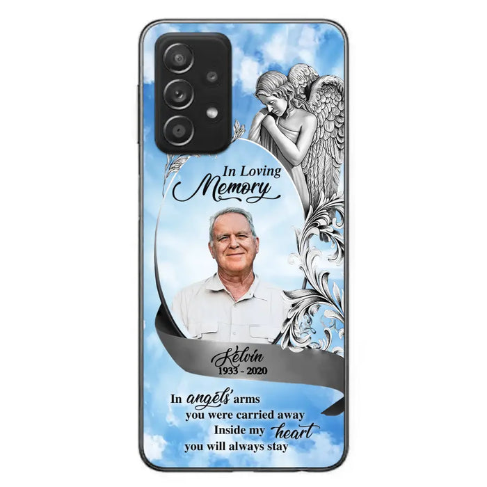 Custom Personalized Memorial Photo Phone Case - Memorial Gift Idea for Family - Inside My Heart You Will Always Stay - Case For iPhone/Samsung