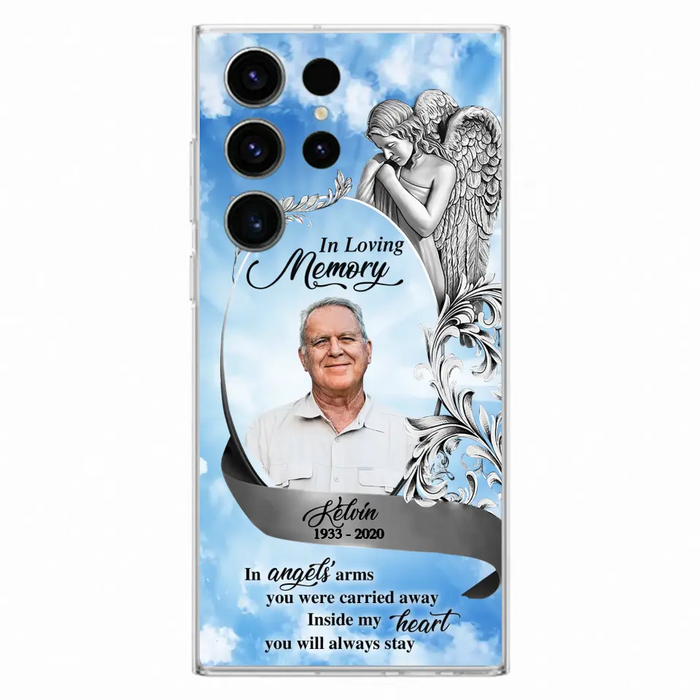 Custom Personalized Memorial Photo Phone Case - Memorial Gift Idea for Family - Inside My Heart You Will Always Stay - Case For iPhone/Samsung