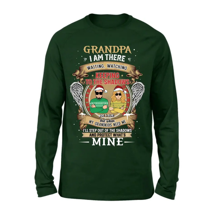 Custom Personalized Grandpa Shirt/ Hoodie - Christmas Gift Idea For Grandpa From Grandkids - Grandpa I Am There Waiting