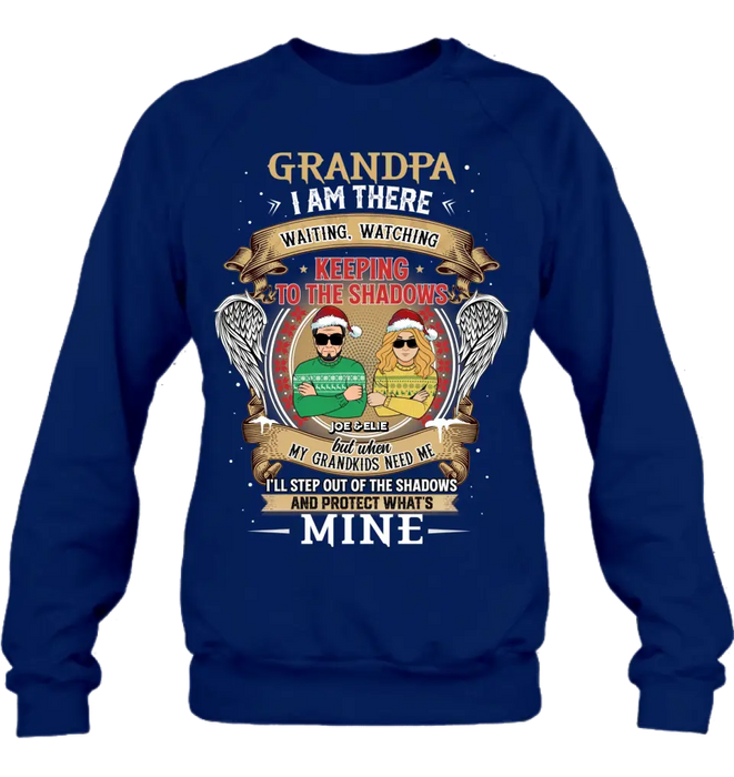 Custom Personalized Grandpa Shirt/ Hoodie - Christmas Gift Idea For Grandpa From Grandkids - Grandpa I Am There Waiting