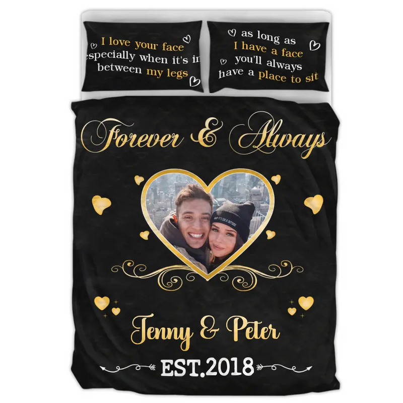 Personalized Couple Quilt Bed Sets - Gift Idea For Him/Her - Forever & Always