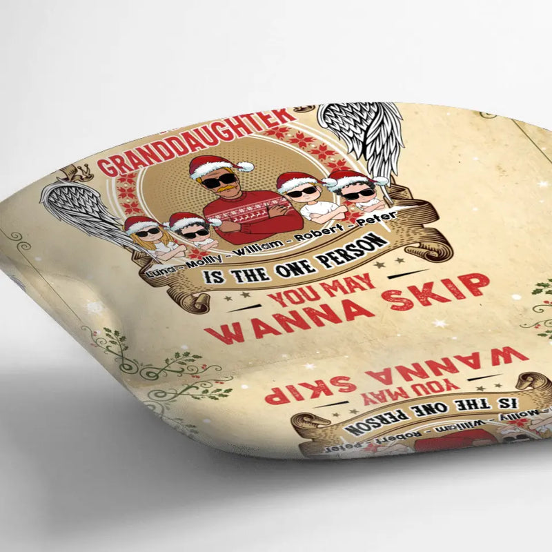 Personalized Grandpa Pillow Cover - Christmas Gift Idea For Grandpa From Grandkids - Up to 4 Grandkids - You May Wanna Skip