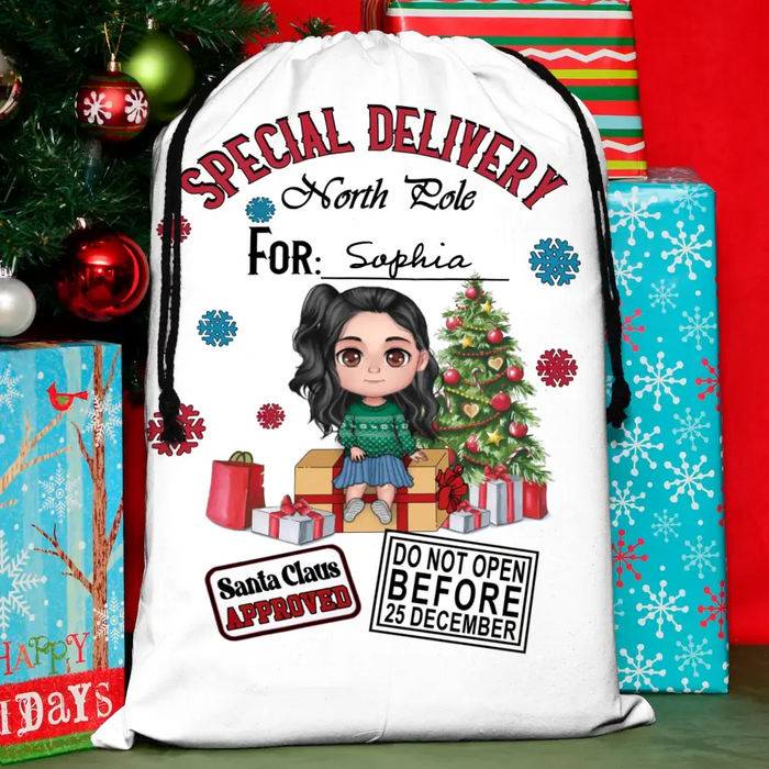 Custom Personalized Kid Santa Sack - Christmas Gift Idea for Kids - Santa Claus Approved