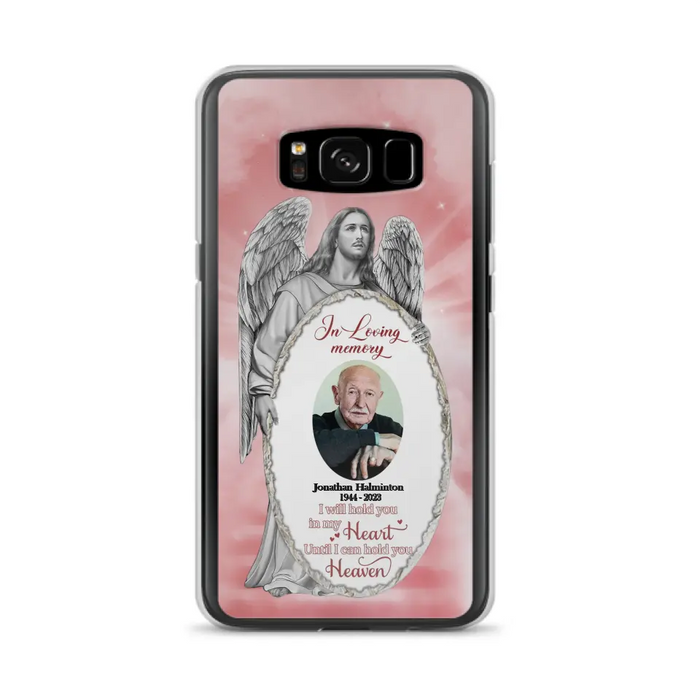 Custom Personalized Jesus Christ Memorial Photo Phone Case - Memorial Gift Idea For Family Member - I Will Hold You in My Heart Until I Can Hold You in Heaven - Case For iPhone/Samsung