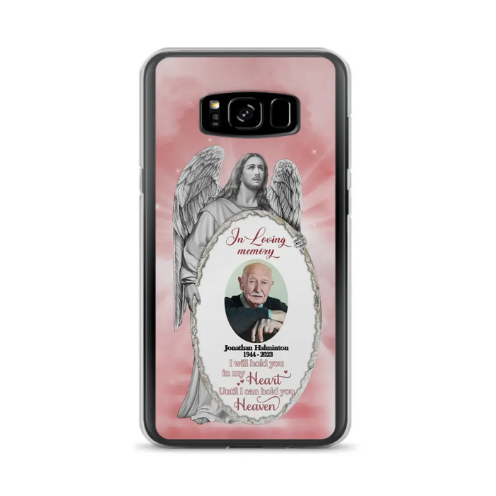 Custom Personalized Jesus Christ Memorial Photo Phone Case - Memorial Gift Idea For Family Member - I Will Hold You in My Heart Until I Can Hold You in Heaven - Case For iPhone/Samsung