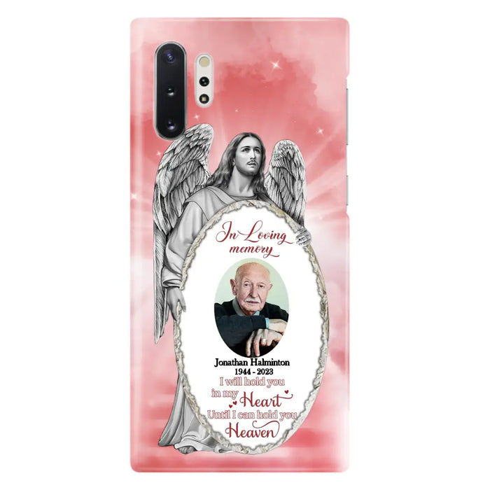 Custom Personalized Jesus Christ Memorial Photo Phone Case - Memorial Gift Idea For Family Member - I Will Hold You in My Heart Until I Can Hold You in Heaven - Case For iPhone/Samsung