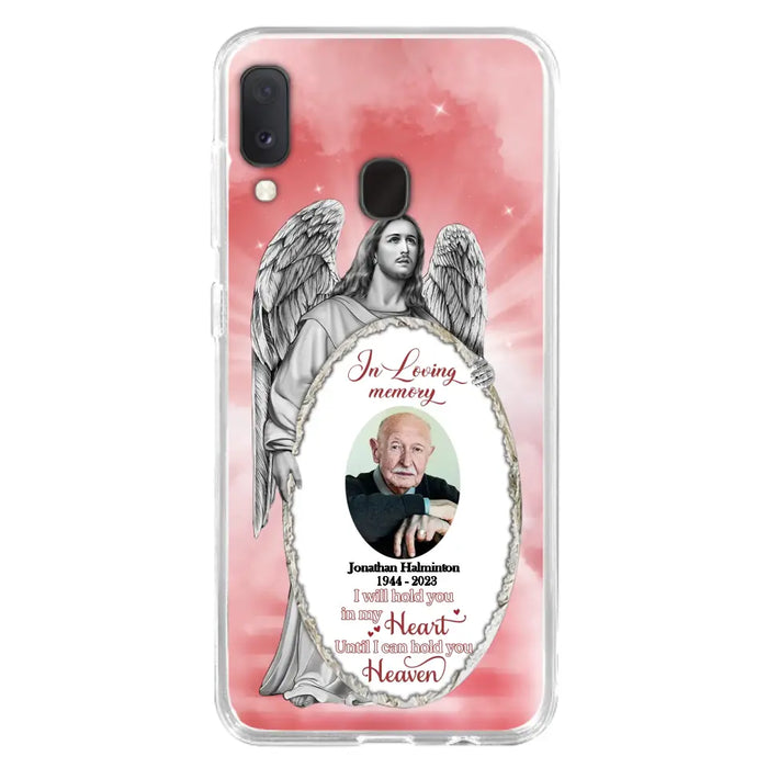 Custom Personalized Jesus Christ Memorial Photo Phone Case - Memorial Gift Idea For Family Member - I Will Hold You in My Heart Until I Can Hold You in Heaven - Case For iPhone/Samsung