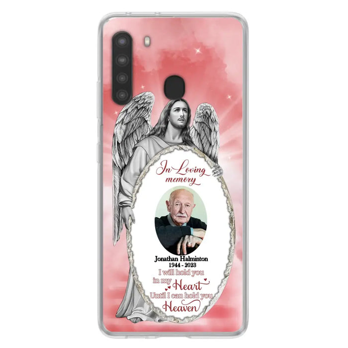 Custom Personalized Jesus Christ Memorial Photo Phone Case - Memorial Gift Idea For Family Member - I Will Hold You in My Heart Until I Can Hold You in Heaven - Case For iPhone/Samsung