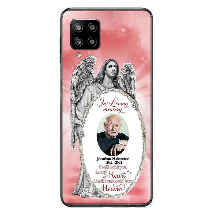 Custom Personalized Jesus Christ Memorial Photo Phone Case - Memorial Gift Idea For Family Member - I Will Hold You in My Heart Until I Can Hold You in Heaven - Case For iPhone/Samsung